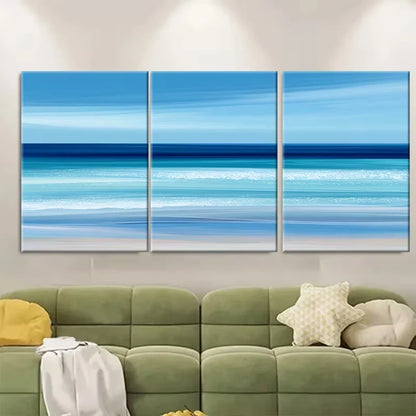 3pcs Minimalist Beach-Themed Metal Print Ready to Hang Art