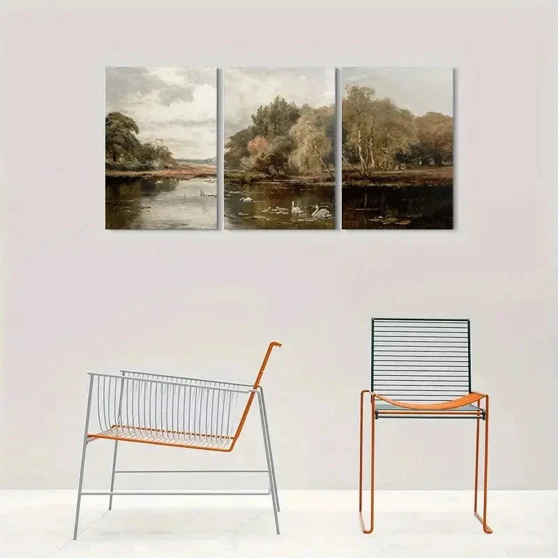 3pcs Peaceful Lake Serene Nature Metal Print Ready to Hang Art