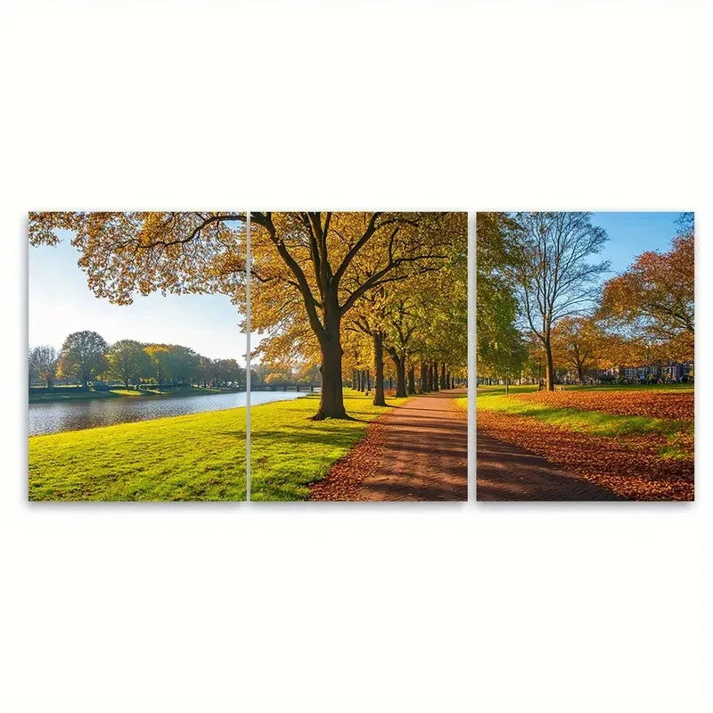 3pcs Haarlem Travel Kenaupark Netherland Scene Wall Art Set Canvas Framed 40x60cm - High Quality Print 100% Australian Made Wall Canvas Ready to Hang