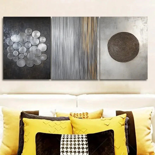 3pcs Deco Classic & Modern Style Metal Print Ready to Hang Art