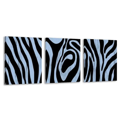 3pcs Black & White Abstract Zebra Stripe   Wall Art Set Canvas Framed 60x90cm - High Quality Print 100% Australian Made Wall Canvas Ready to Hang