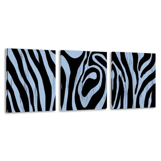 3pcs Black & White Abstract Zebra Stripe   Wall Art Set Canvas Framed 60x90cm - High Quality Print 100% Australian Made Wall Canvas Ready to Hang