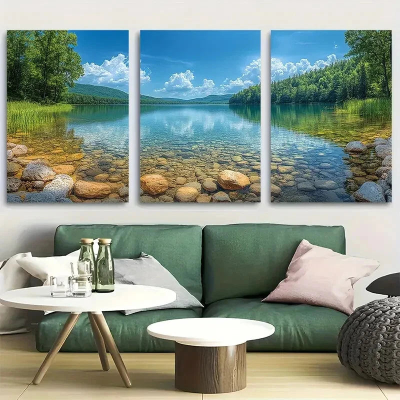 3pcs Harlan County Reservoir Nebraska Travel Metal Print Ready to Hang Art