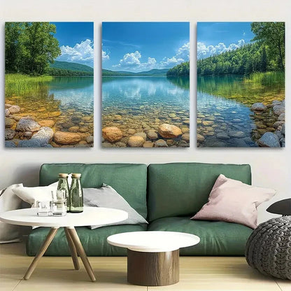 3pcs Harlan County Reservoir Nebraska Travel Metal Print Ready to Hang Art