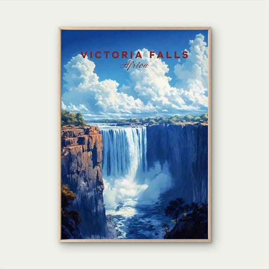 African Victoria Falls Scenic Nature Picture Travel Poster Print Wall Art