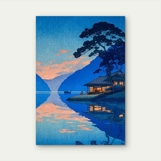 'Daybreak Over Lake Yamanaka Metal Print Ready to Hang