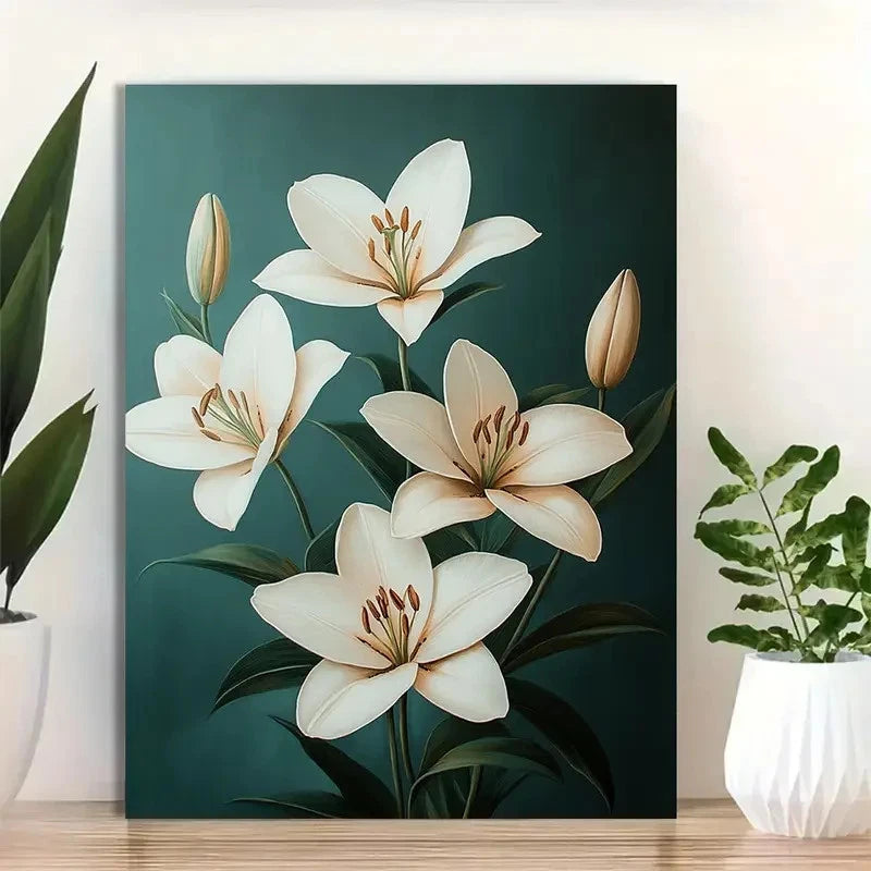 Beautiful Abstract Floral Boho Minimalist Painting 40x60cm Metal Print Ready to Hang