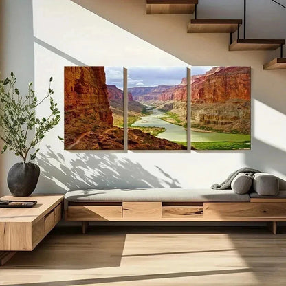 3pcs Grand Canyon & River Nature Landscape Wall Art Set Canvas Framed 40x60cm - High Quality Print 100% Australian Made Wall Canvas Ready to Hang