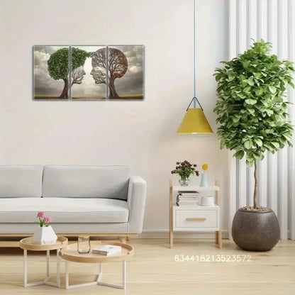 3pcs Abstract Psychology Wall Murals Metal Print Ready to Hang Art