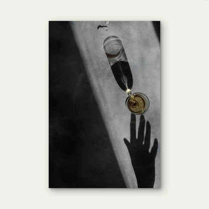 Wine Glass With Shadows 40x60cm Metal Print Ready to Hang