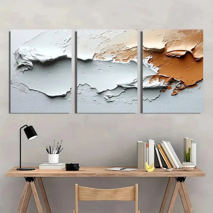 3pcs Featuring Original Minimalist Textured Metal Print Ready to Hang Art