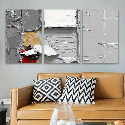 3pcs Abstract Pigment Painting Wall Art Set Canvas Framed 50x70cm - High Quality Print 100% Australian Made Wall Canvas Ready to Hang