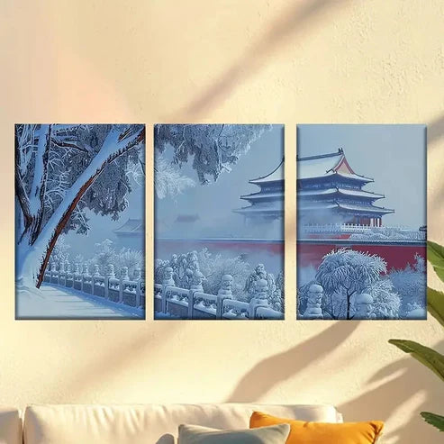 3pcs Retro Winter Palace Wall Art Set Canvas Unframed - High Quality Print 100% Australian Made Wall Canvas