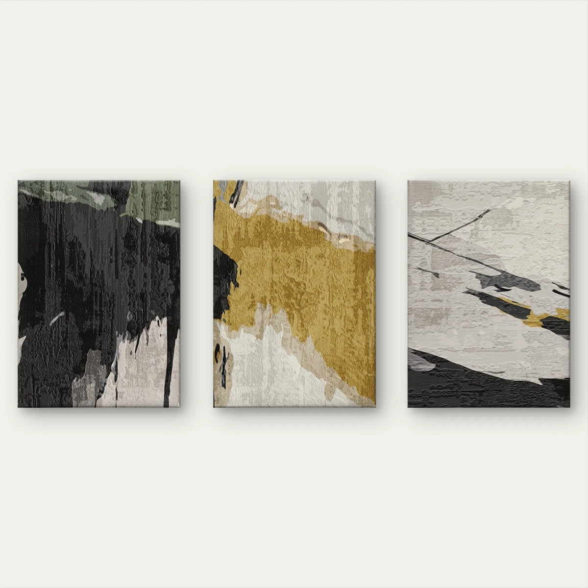 3pcs Modern Abstract Minimalist Textured Paint Wall Art Set Canvas Framed 50x70cm - High Quality Print 100% Australian Made Wall Canvas Ready to Hang