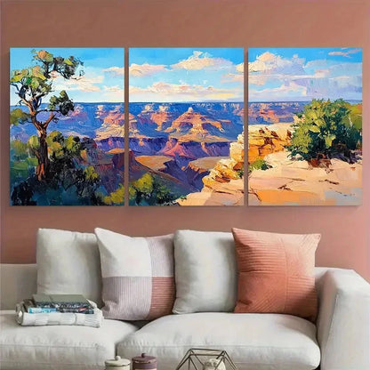 3pcs Grand Canyon Painting Colorado Landscape Metal Print Ready to Hang Art