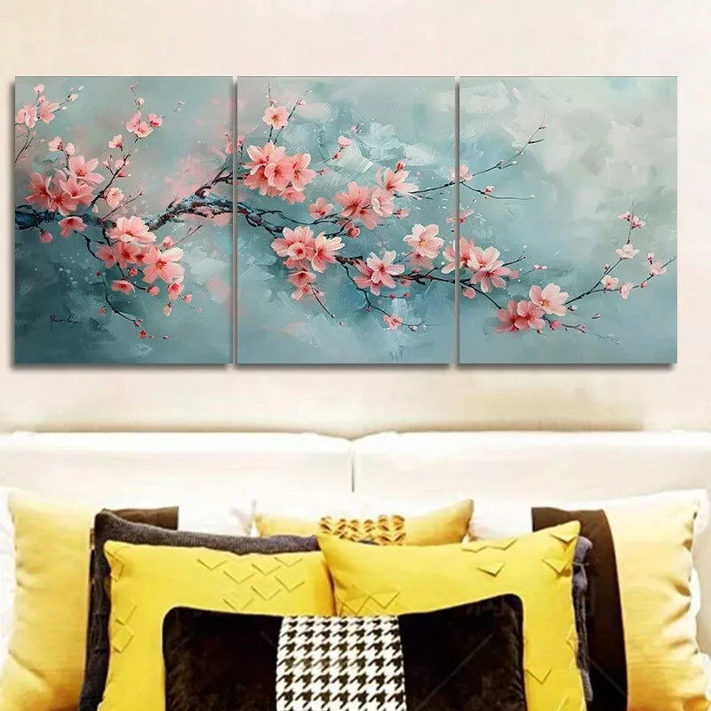3pcs Cherry Tree Flowers Nature Wall Art Set Canvas Framed 40x60cm - High Quality Print 100% Australian Made Wall Canvas Ready to Hang - Bella Home Decor