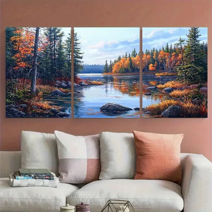 3pcs Algonquin Park Scenic Views Metal Print Ready to Hang Art