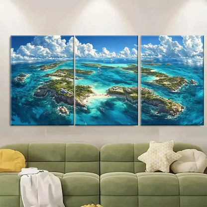 3pcs Vibrant North Atlantic Ocean Scenery Metal Print Ready to Hang Art