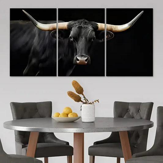 3pcs Highland Cow Farm Animals Art Design Metal Print Ready to Hang Art