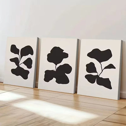 3pcs Abstract Black & Beige Modern Decor Wall Art Set Canvas Framed 50x70cm - High Quality Print 100% Australian Made Wall Canvas Ready to Hang
