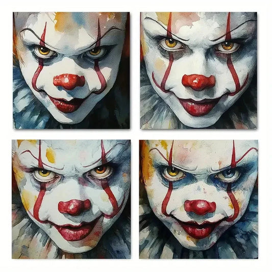 4pcsA clow Wall Art Canvas Framed