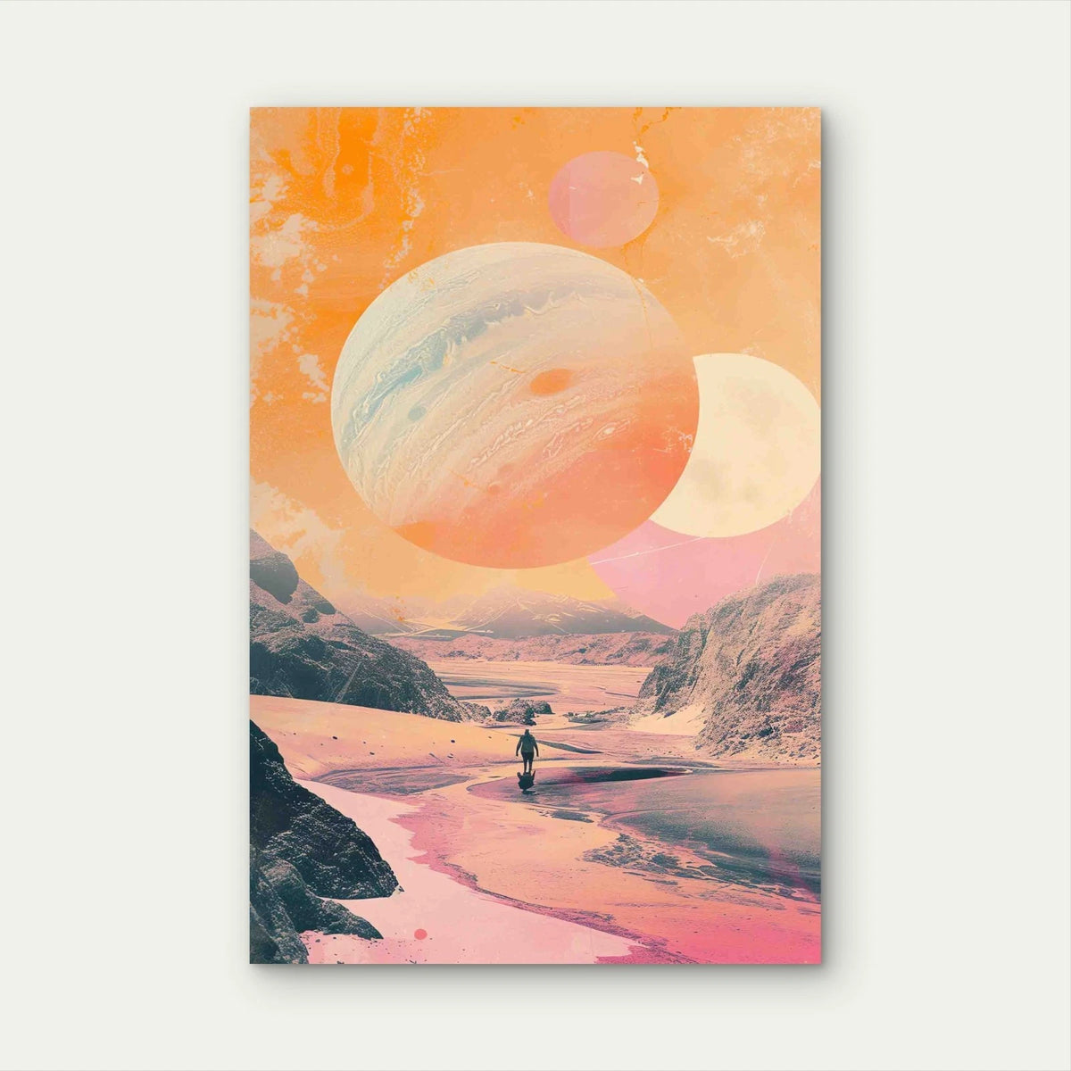 Master Flame Space Themed Classic Aesthetic Metal Print Ready to Hang