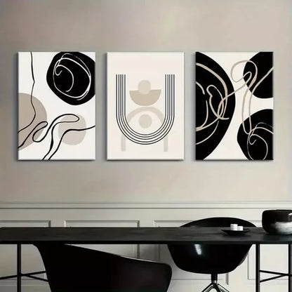 3pcs Abstract Mid Century Modern Boho Wall Art Canvas Framed 60x90cm - High Quality Print 100% Australian Made Wall Canvas Ready to Hang