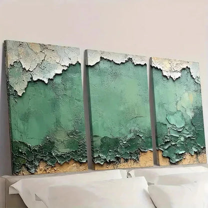 3pcs Wabi Sabi Green Abstract Wall Art Set Canvas Unframed – High Quality Print 100% Australian Made Wall Canvas