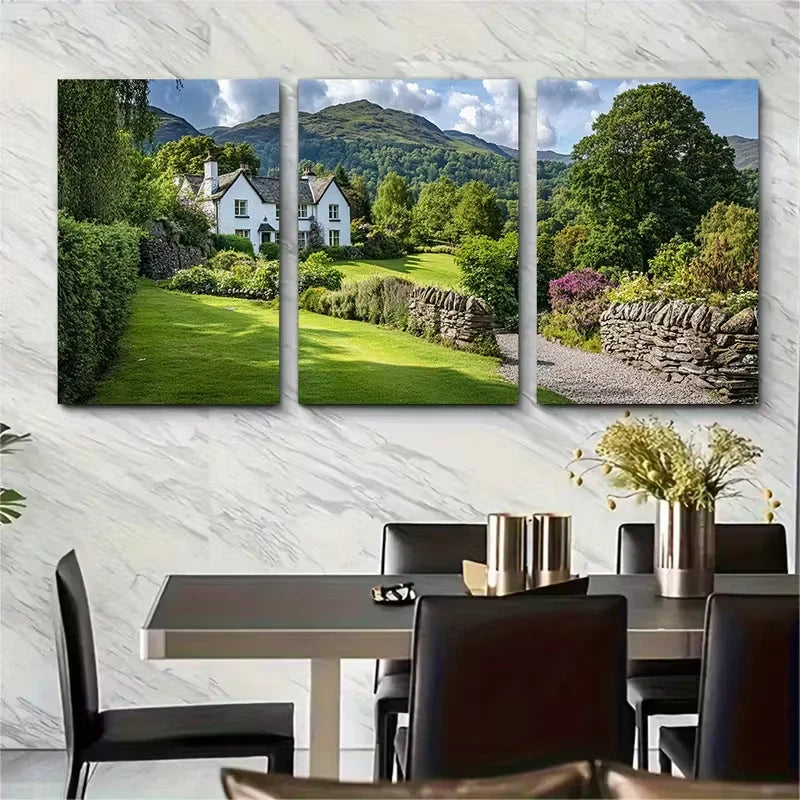 3pcs Grasmere Travel Print Lake District Metal Print Ready to Hang Art