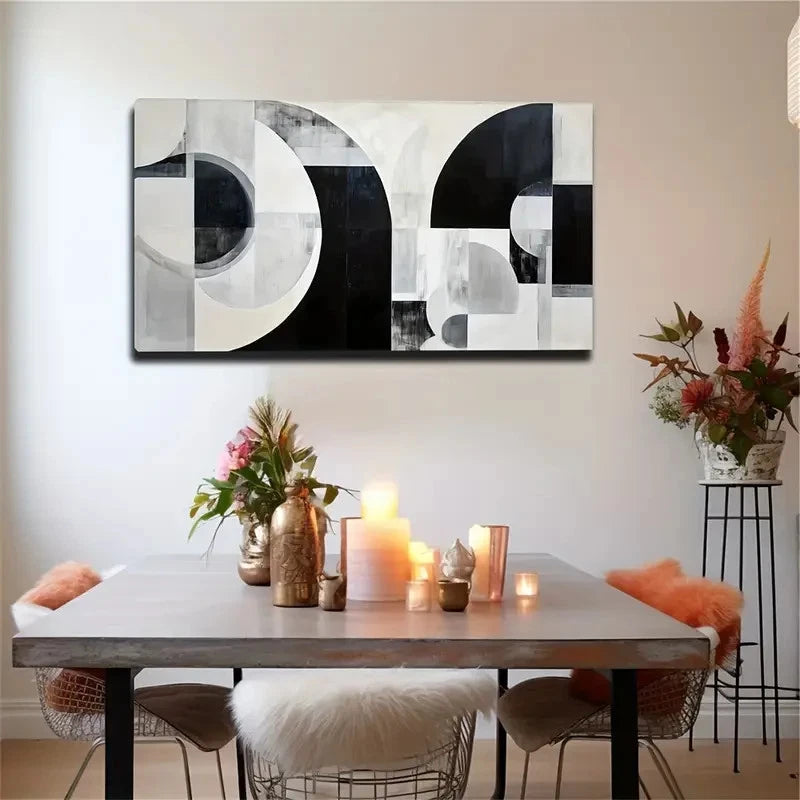 Modern Abstract Minimalist Wall Art Canvas Office Home Room Framed 120x60cm