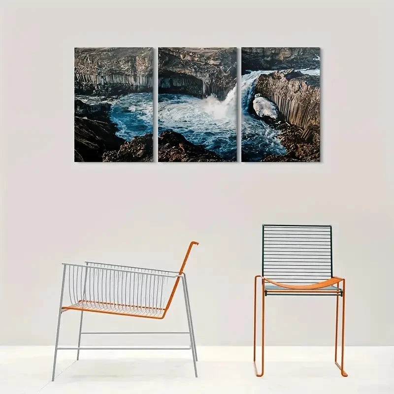3pcs Ocean Waves Triptych Coastal Scene Metal Print Ready to Hang Art