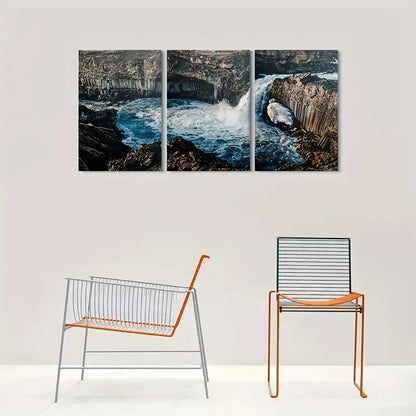3pcs Ocean Waves Triptych Coastal Scene Metal Print Ready to Hang Art