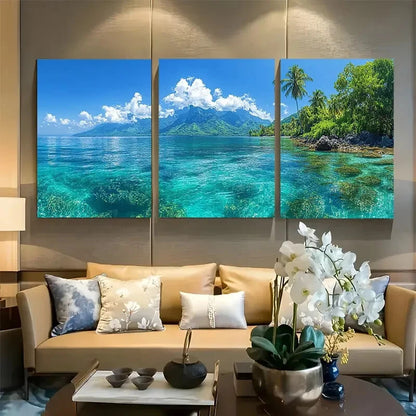 3pcs Cocos Island Costa Rica Metal Print Ready to Hang Art