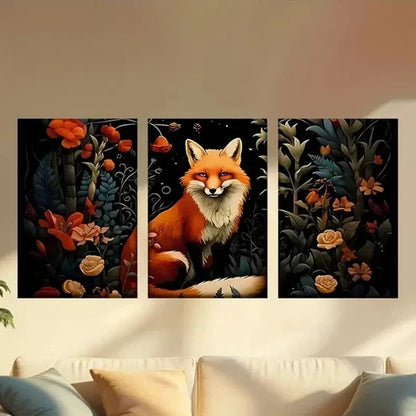 3pcs Fox in the Woods Wall Art Canvas Unframed – High Quality Print 100% Australian Made Wall Canvas