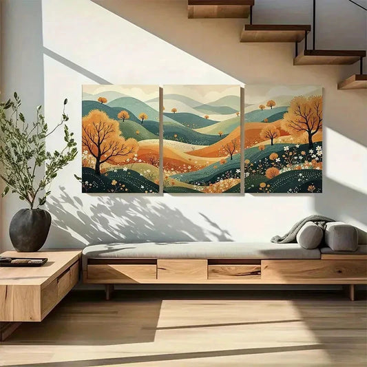 3pcs Modern Abstract Colorful Metal Print Ready to Hang Art