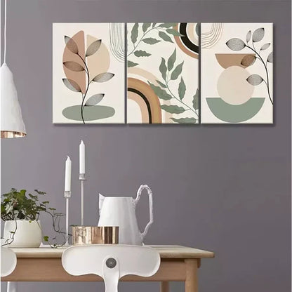 3pcs Abstract Sage Green  Art with Golden Wall Art Set Canvas Unframed - High Quality Print 100% Australian Made Wall Canvas