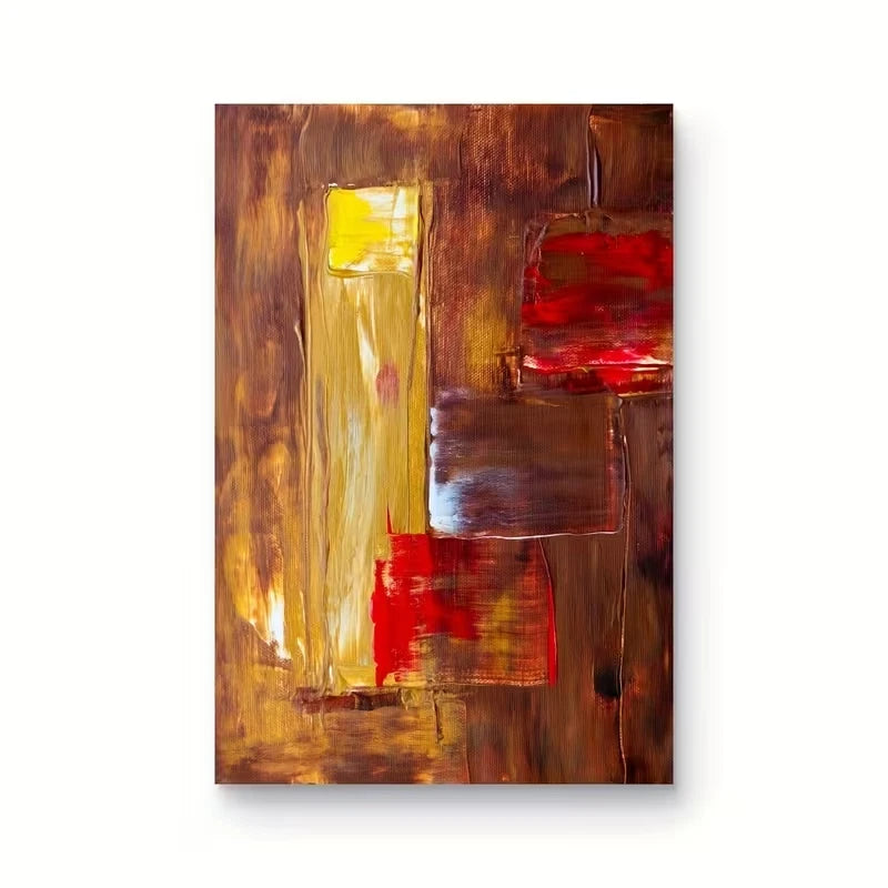 European-Inspired Textured Brushstrokes Abstract Metal Print Ready to Hang