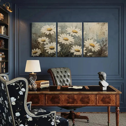 3pcs Flowers Wildflowers Pastoral Scene Metal Print Ready to Hang Art