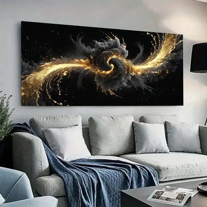Black and Golden Galaxy wall canvas office home room framed 120x60cm - Bella Home Decor