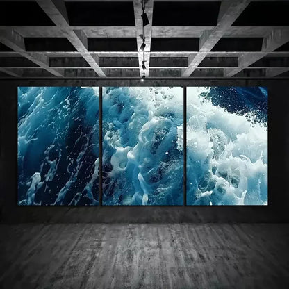 3pcs Oil Painting Waves Aerial View Canvas Framed 40x60cm - High Quality Print 100% Australian Made Wall Canvas Ready to Hang