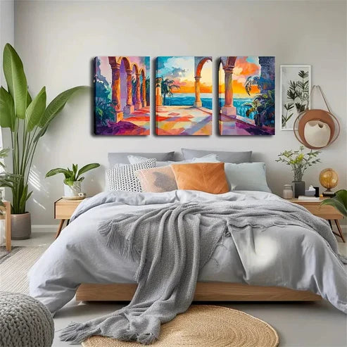 3pcs impressive trees , Wall Art Set Canvas Framed 60x90cm - High Quality Print 100% Australian Made Wall Canvas Ready to Hang