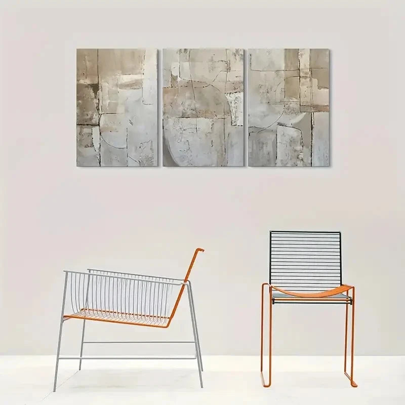3pcs Modern Abstract Art Triptych Metal Print Ready to Hang Art