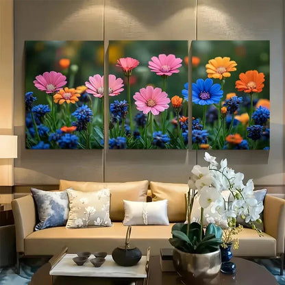 3pcs Summer Garden Radiance Wild Flower Metal Print Ready to Hang Art