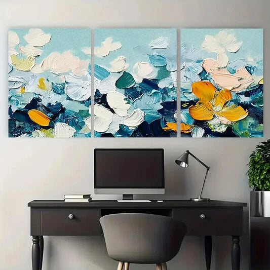 3pcs Vibrant Floral Botanical Colorful Flower Metal Print Ready to Hang Art