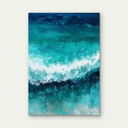 Emerald Depths Abstract Seascape Metal Print Ready to Hang
