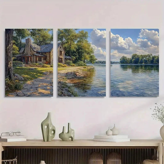 3pcs Gull Lake Minneapolis Metal Print Ready to Hang Art