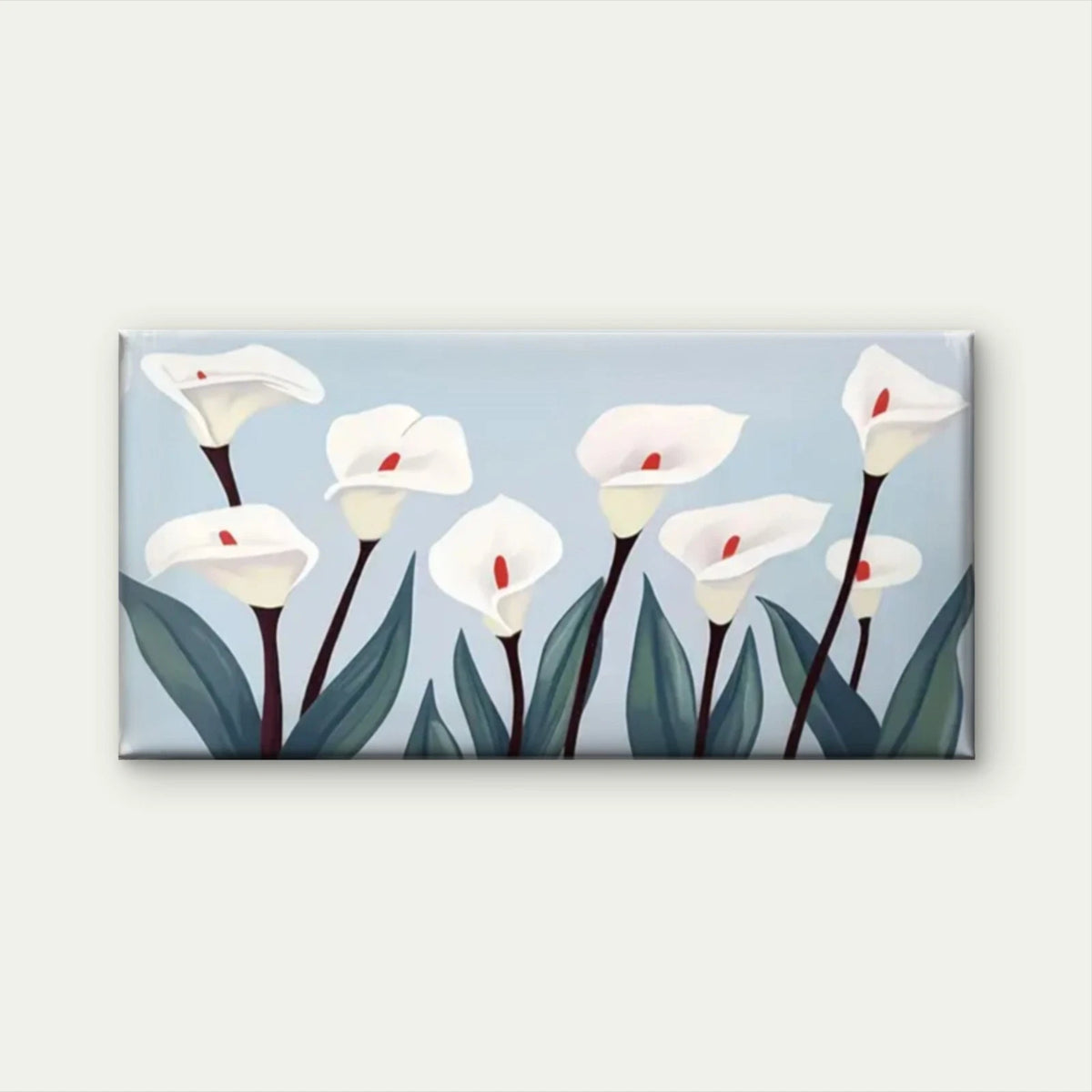 White Cara Flowers Abstract Wall Art Canvas Office Home Room Framed 120x60cm