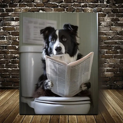 Beautiful Border Collie Contemporary Painting 40x60cm Metal Print Ready to Hang