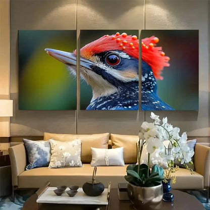 3pcs Pecker Bird Close up Design Metal Print Ready to Hang Art