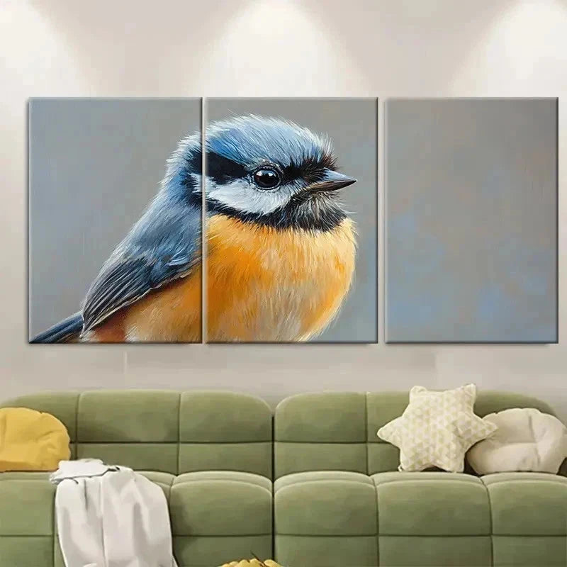 3pcs Small Birds Artwork DI Wall Art Set Canvas Framed 40x60cm - High Quality Print 100% Australian Made Wall Canvas Ready to Hang